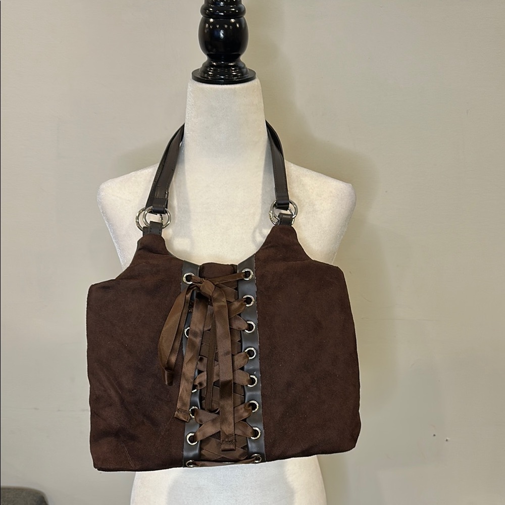 Vintage 90s Jessica Brown Lace-Up Women's Bag